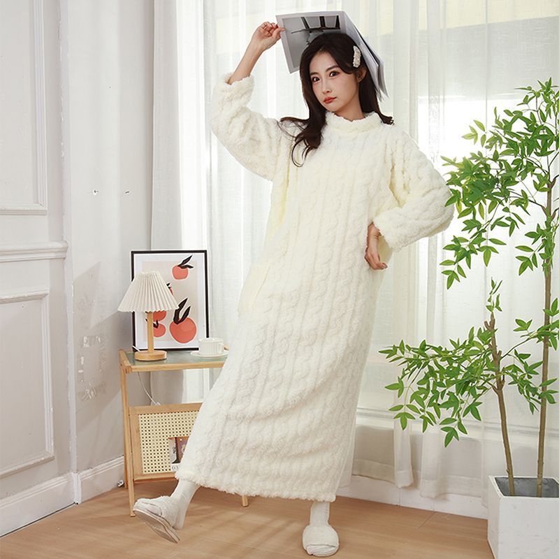 걷는 이불 산호 양털 긴 잠옷 홈 의류 잠옷 따뜻한 겨울 확장 잠옷 세대 제조 업체