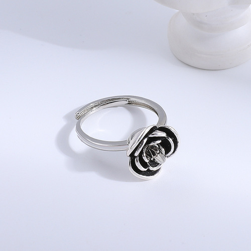 Dark Rose Self-Defense Index Ring for Women - New, Niche, Rotating, Instant-Use Self-Protection Stab Defense Open Finger Ring for Wholesale