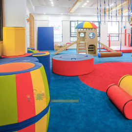 早教中心爬滑组合感统训练软体彩虹桶儿童玩具进口皮软包圆柱教具