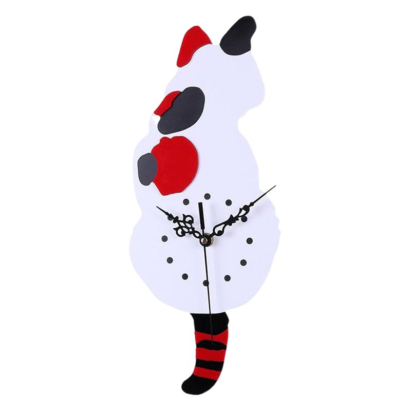 Reloj de pared gato oscilante｜Cuarzo silencioso｜Decoración moderna｜Producto transfronterizo