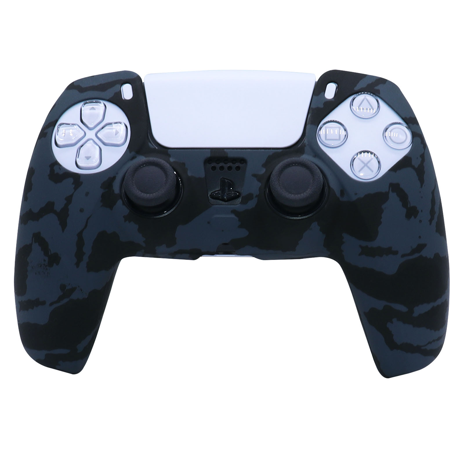 PS5 funda de silicona GamePad funda de silicona camuflaje marca de agua funda protectora aceite spray sensación acuarela caso PS5 Accesorios