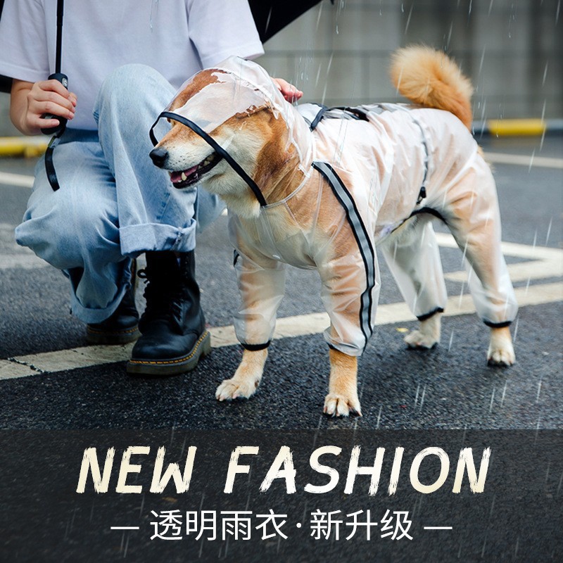 Comercio exterior transfronterizo perro costura de moda golden retriever gran impermeable perro mediano y grande de cuatro patas todo incluido poncho impermeable para mascotas