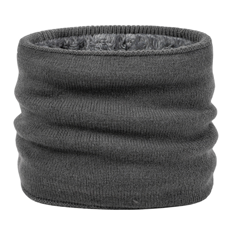 Warm Neck Set Men's Winter Outdoor Solid Color Double Layer fleece-lined Korean Style Warm Pullover Knitted Neck Women's Amazon