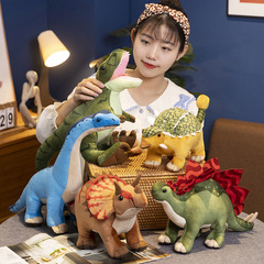 シミュレーション恐竜ぬいぐるみ覇王龍公仔子供祝日プレゼント玩具三角竜人形男の子プレゼント