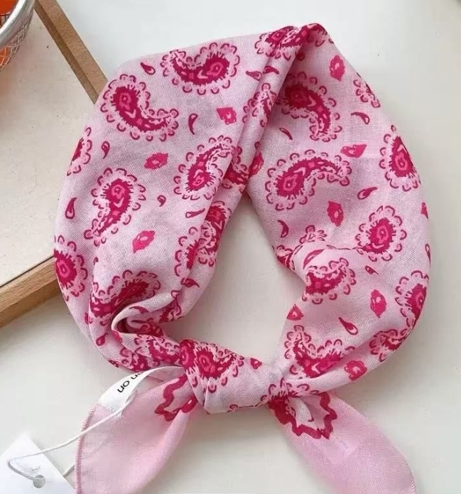 2 # lenço estampado rosa 55*55 (FA1613)