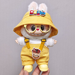 仅娃衣】拉布布娃衣15cm17cm娃衣奶茶背带裤帽子套装labubu衣服