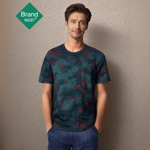2025 New Style Light Luxury Handsome Short-Sleeved Summer Personalized Trendy Brand Design Ripped Color Matching Casual Half-Sleeved Body