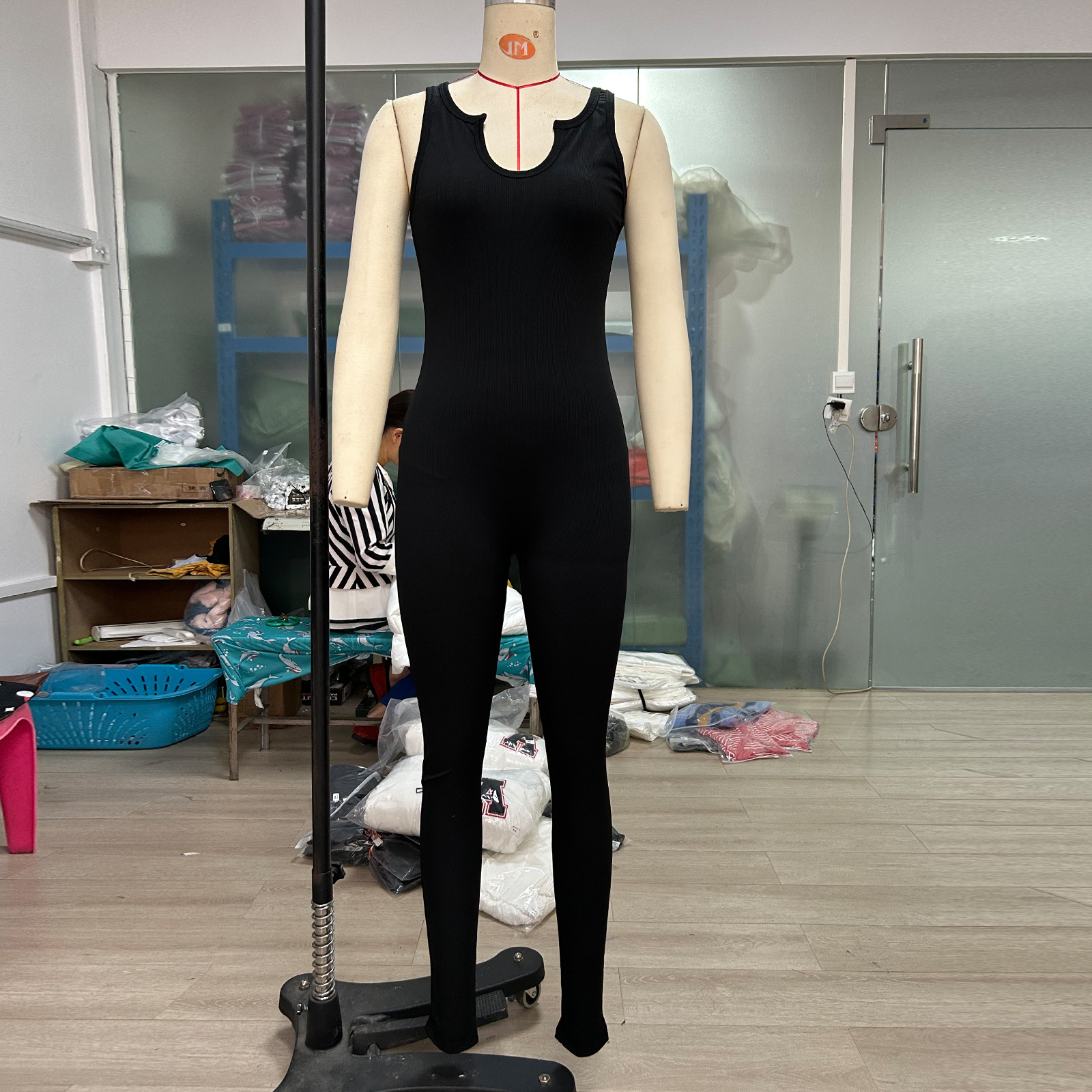 Europa y América del comercio exterior de las mujeres sin mangas jumpsuit alta elástico Delgado hip lifting sexy jumpsuit SU3222