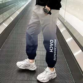 男童速干裤裤子2025年夏季薄款渐变中大童运动防蚊裤儿童潮休闲裤