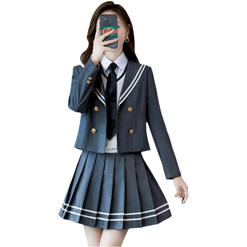 Пиджак в опрятном стиле для женщин Весна и осень Элегантный Модный Униформа JK в западном стиле маленький короткий жареный уличный костюм