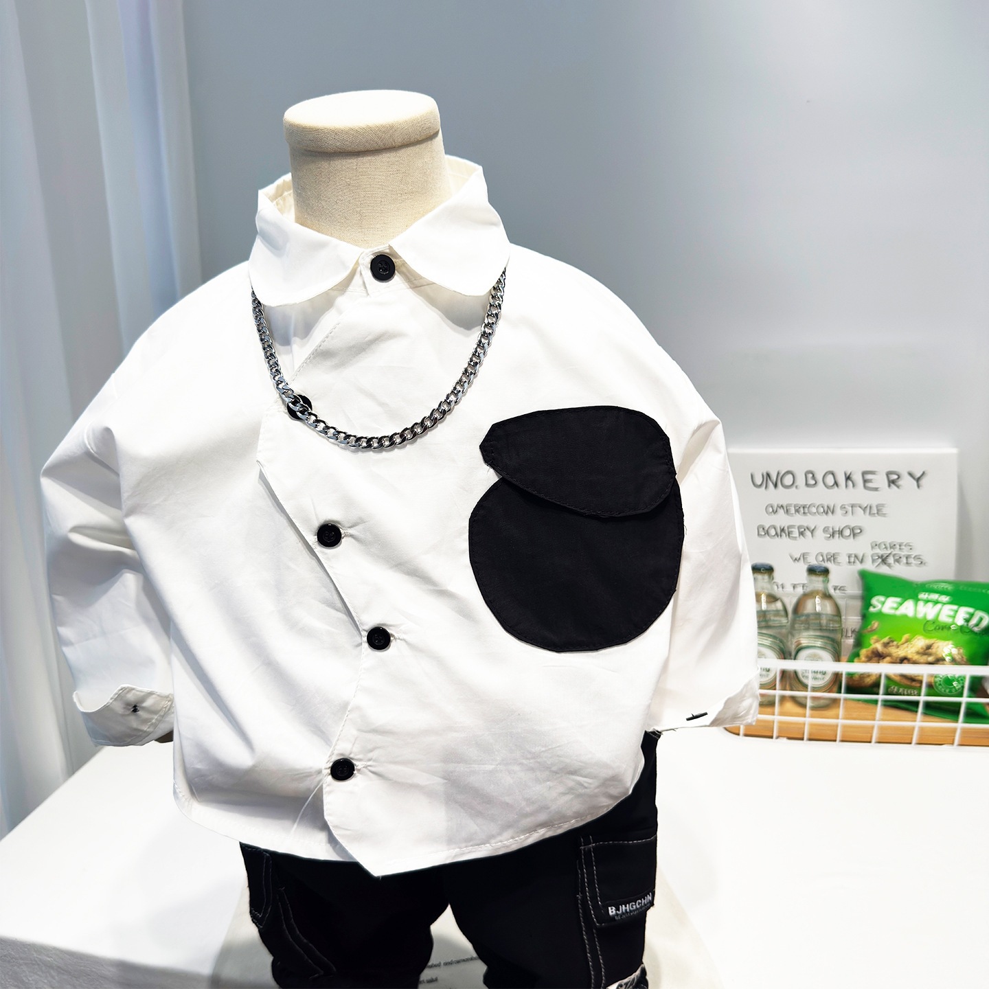 Boys' Autumn Long-Sleeved White Shirt, 2026 New Style, Baby Autumn Casual Top, Children's Clothing, Stylish and Cool Shirt