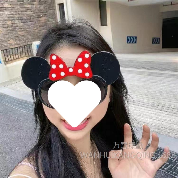 미니 [빨간 물방울 무늬] 안경