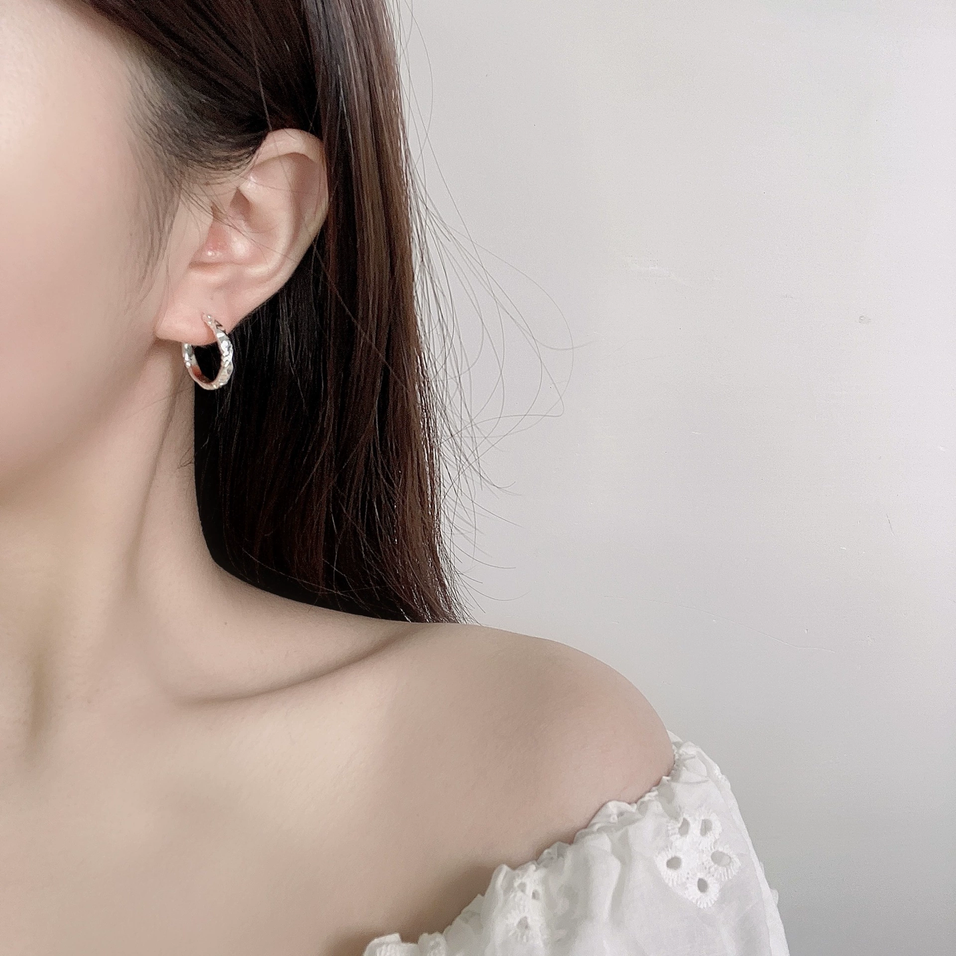 Earrings with zircon, light luxury style, high-quality style
