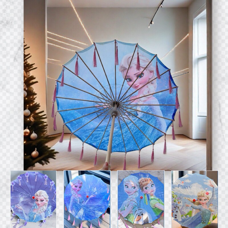 Medium 70cm Children's Antique Princess Aisha Cartoon Oil Paper Umbrella Hanfu Umbrella Dance Photo Craft Umbrella Medium 70cm Children's Antique Princess Aisha Cartoon Oil Paper Umbrella Hanfu Umbrella Dance Photo Craft Umbrella