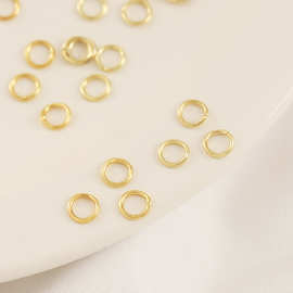 18k铜包金焊接5mm闭口圈手工项链收尾连接环烧焊单圈diy配件保色