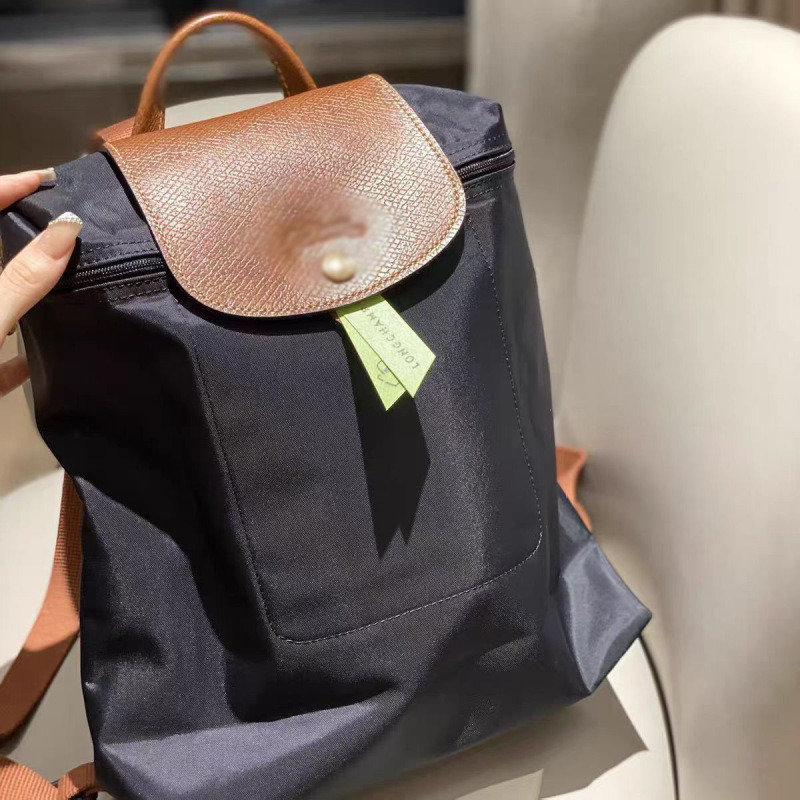 French Longxiang Bag 70Th Anniversary Backpack Embroidered Mani Nylon Bag Folding Casual Travel Bag Waterproof Backpack