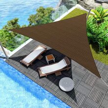 咖啡色遮阳网跨境阳台隐私网遮光隔热遮阴网户外包边打孔防晒网