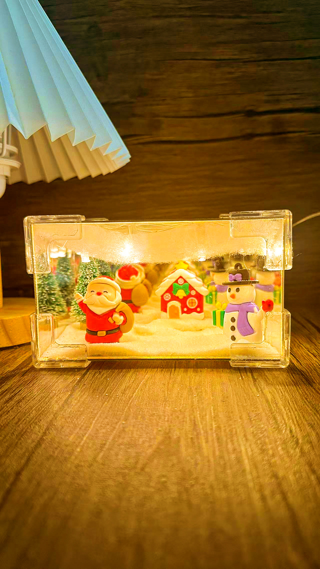 Navidad rectangular cubo de espejo luces de noche hellokitty decoración hecha a mano DIY material paquete de regalo