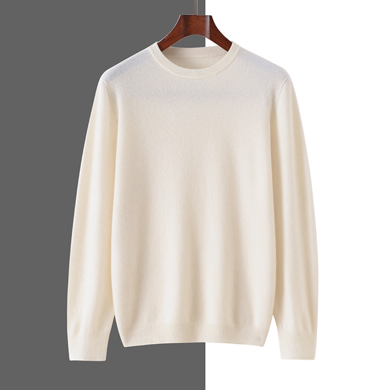 2024 autumn and winter new cashmere sweater men's long sleeve sweater round neck comfortable all-match skin-friendly loose fashion