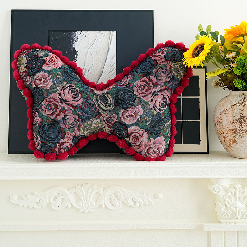 French-Style Retro Ins-Inspired Girly Butterfly Pillow Chair Bay Window Bedroom Cushion Living Room Sofa Decorative Cushion