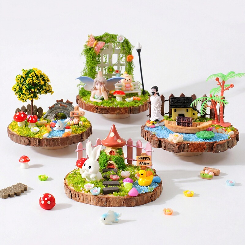 Creative DIY Micro-Landscape Handmade Material Kit Resin Decorations Desktop Ornaments Miniature Landscaping Small Ornaments