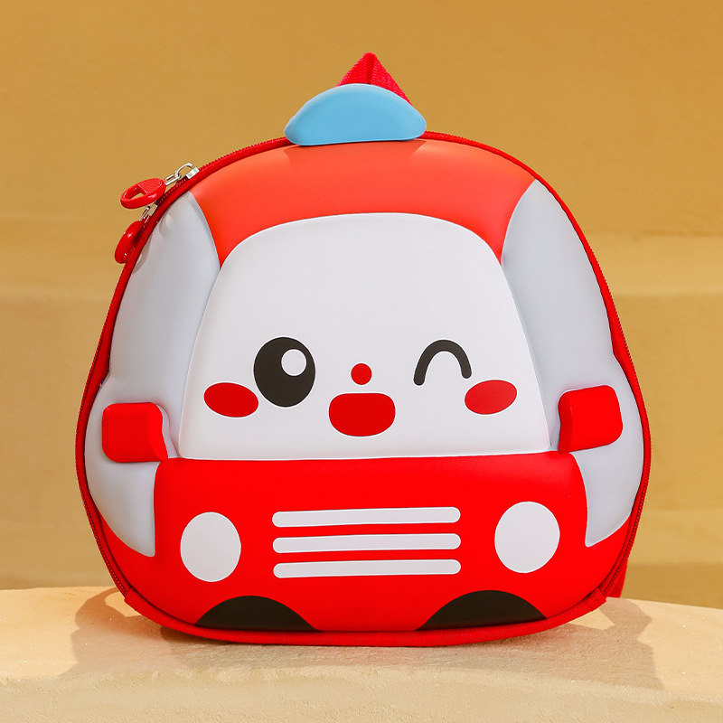 2025 verano nuevo lindo coche bolso infantil cartoon estereoscópico mochila de jardín de infantes mochila ligera