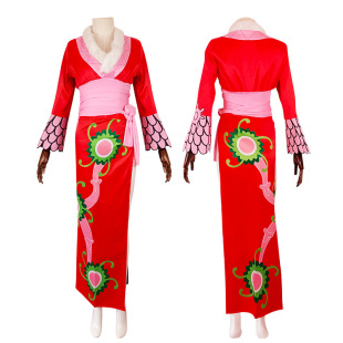 One piece cos Han Cook cos snake Ji female emperor red cheongsam suit performance clothing cosplay anime clothing