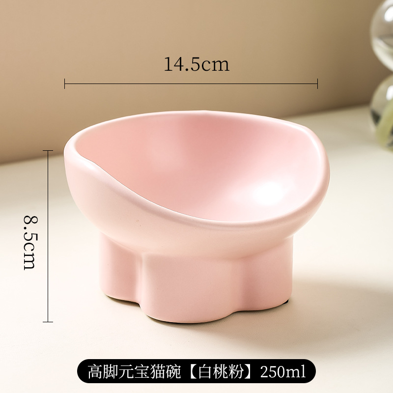 Tazón de cerámica para gatos Tazón de comida para perros Tazón de arroz para gatos Tazón de agua de gran calibre Tazón de boca inclinada Tazón de boca inclinado