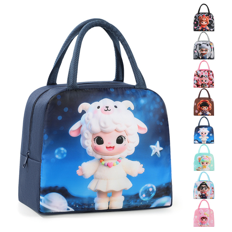New Cartoon Lunch Box Bag, Children's Handbag with Meal Bag, Lunch Bag, Small Tote Bag, Portable Insulated Lunch Box Bag
