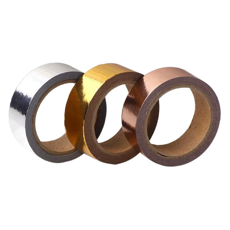 Розовое золото, горячее тиснение и серебряная лента васи, трансграничная поставка, чистый цвет, декоративная лента для ручной книги «сделай сам»