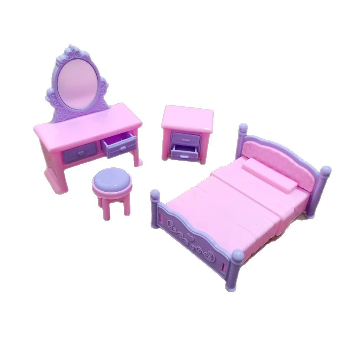 Набор для детской комнаты с аксессуарами для ролевых игр, мебель для кукольного домика, кровать, комод и игрушечные аксессуары
