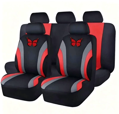 five-seater, popular export model, suitable – Seat cushion, seat cover - red-mixed-with-gray-2-piece-set-single-seat