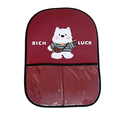 Women's Cute Cartoon Car Seat Back Anti-Kick Pad, Car Seat Back Anti-Stain Pad with Storage Strap (Chair back anti-kick pad) - red-west-highland