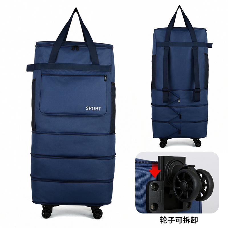 折り畳み手提げユニバーサルホイール荷物バッグリュックサック女性用超大容量収納持ち運び可荷物入れ