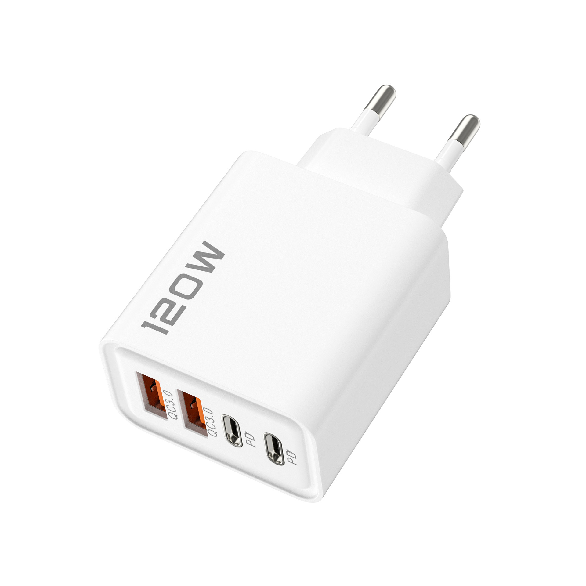 120W Dual PD + Dual USB Cargador para Apple 15 Huawei Dual Typec Smart Fast Charger Head