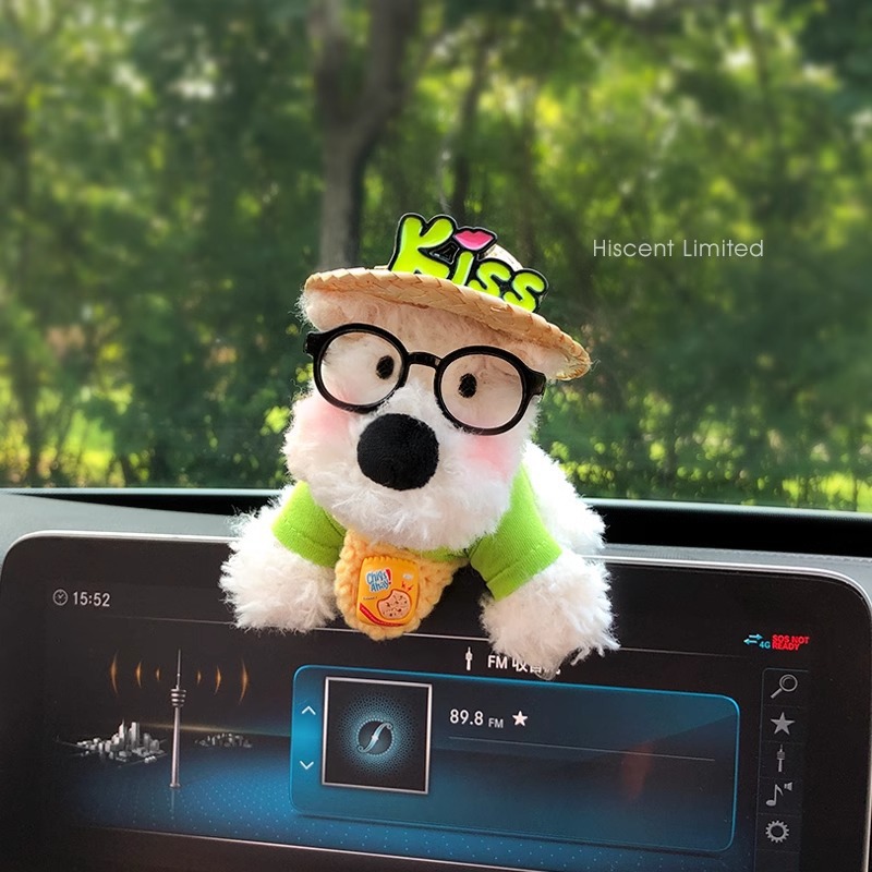 Xiangqian pantalla de automóvil decoración 2024 West Highlands pantalla de automóvil muñeca decoración muñeca regalo para mujeres