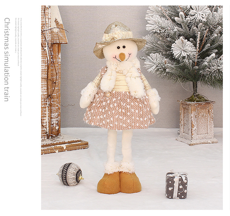 Stretchable Santa Claus Plush Doll - Festive Christmas Decor For Home, Office & Store Display (HX-21045A)_voghion.com