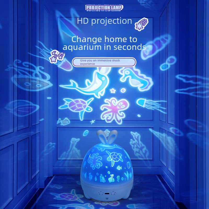 星空燈投影儀兒童玩具小夜燈浪漫夢幻音樂盒氛圍投影燈發光亞馬遜