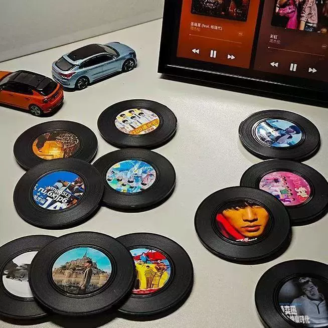 Nfc rotating refrigerator magnet magnetic vinyl record music cd creative concert support materials mini customization