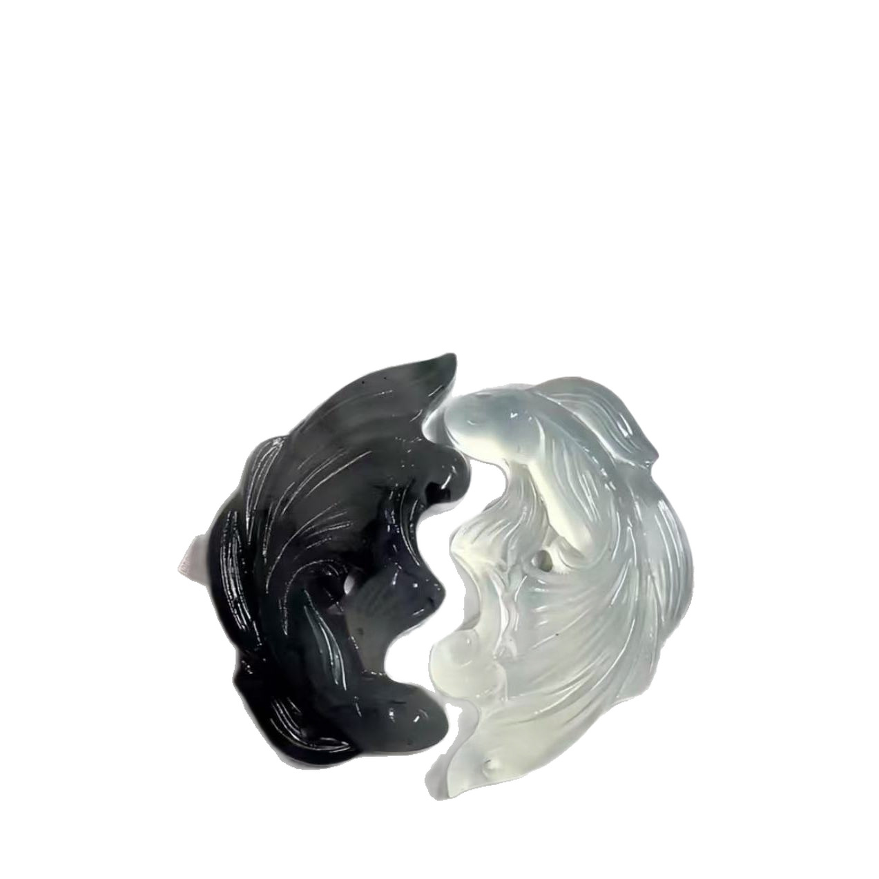 새로운 중국 스타일 물고기 용 그라디언트 색상 변경 안전 골동품 잉크 물고기 펜던트 목걸이 남성과 여성 커플