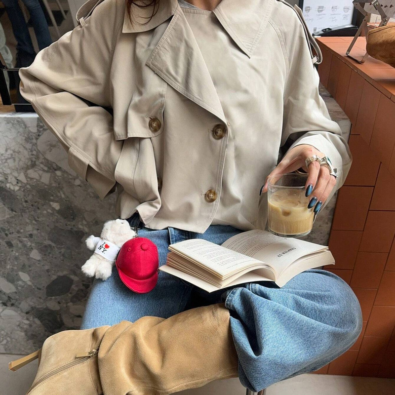 ZA外贸女装跨境批发2025秋季新款欧美风休闲短款风衣式夹克外套|undefined