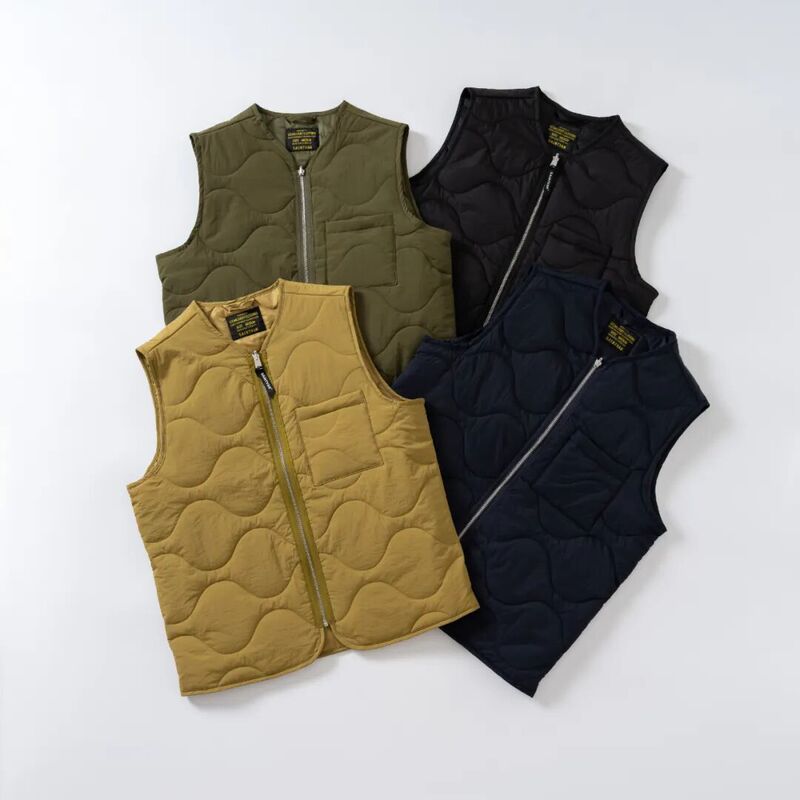 Lg Japanese Style Retro Workwear Gourd Quilted Collarless Cotton Vest Warm Layered Vest Vest Jacket Men 0941