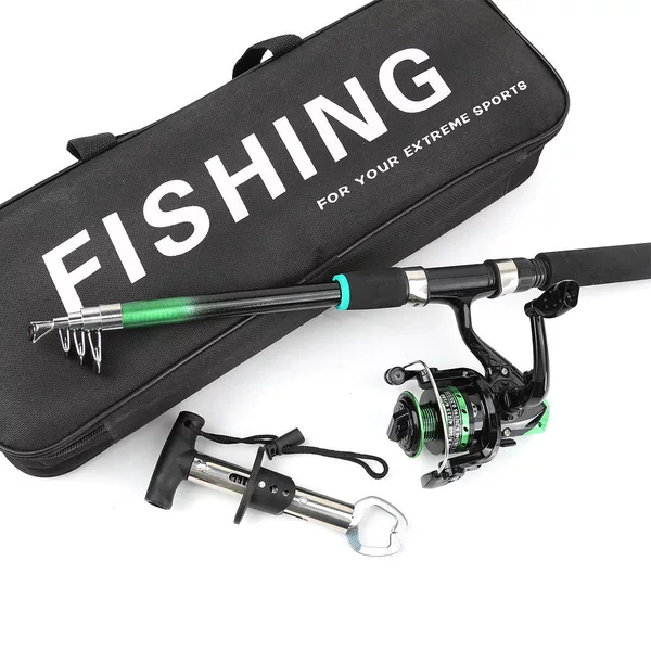 Cross-border 1.8M multi-color lure rod set, retractable sea rod, spinning reel, fish control device, fishing gear bag, manufacturer wholesale