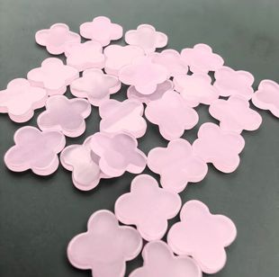 Artificial gem powder jade glass four-leaf clover light powder glass color bare stone flat diy jewelry inlay cross-border wholesale