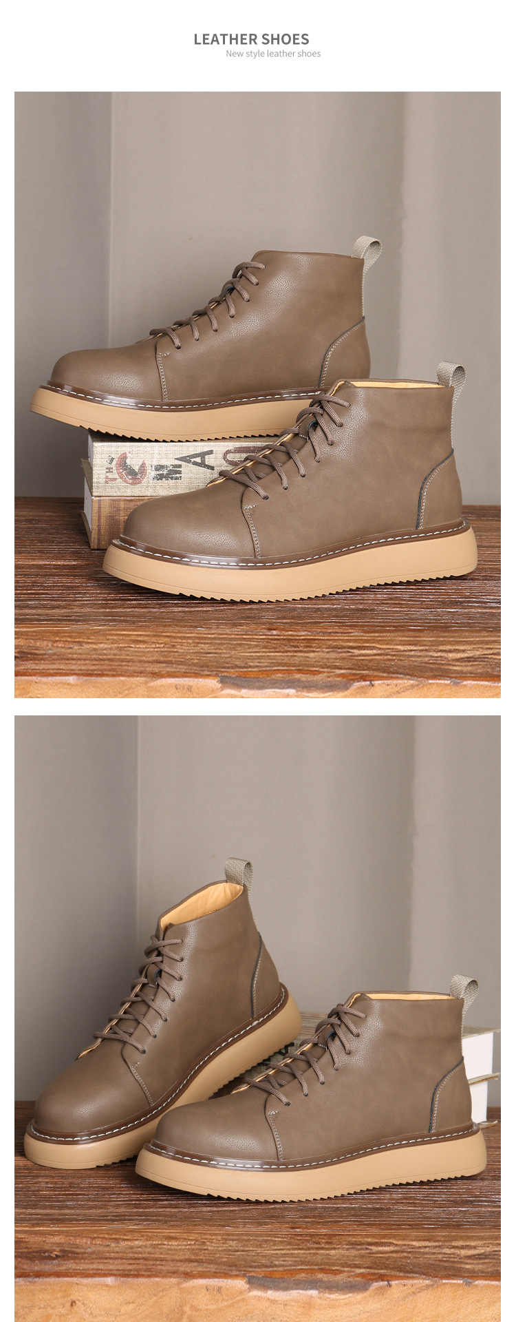 New boots Men's vintage cowhide classic big yellow boots_voghion.com