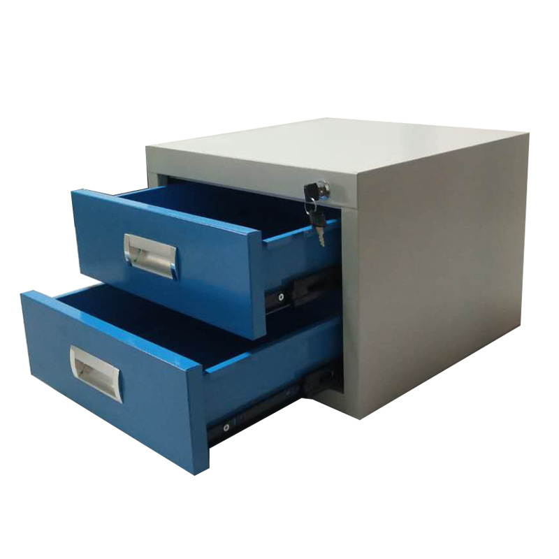 工作台配套抽屉不锈钢工具柜桌下收纳加厚铁皮带锁单双多层文件柜