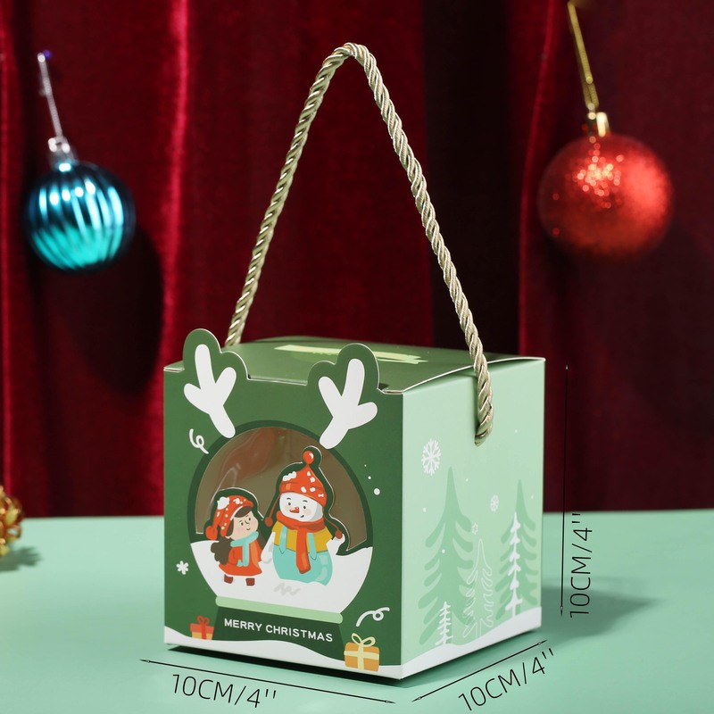 かわいいクリエイティブサンタ雪だるまリンゴ箱キャンディークッキー箱クリスマスプレゼント箱紙箱|undefined