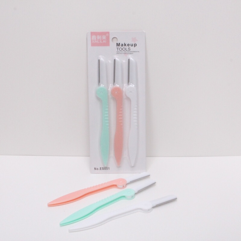 [3 Pack] Folding Eyebrow Knife Beginners Eyebrow Scraping Knife Safety Sharp Razor Razor Razor