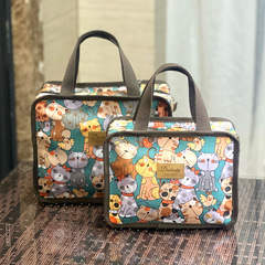 New Korean style plaid portable lunch box bag, mother's hand snack bag, cosmetic bag, storage bag, toiletry bag, women's bag