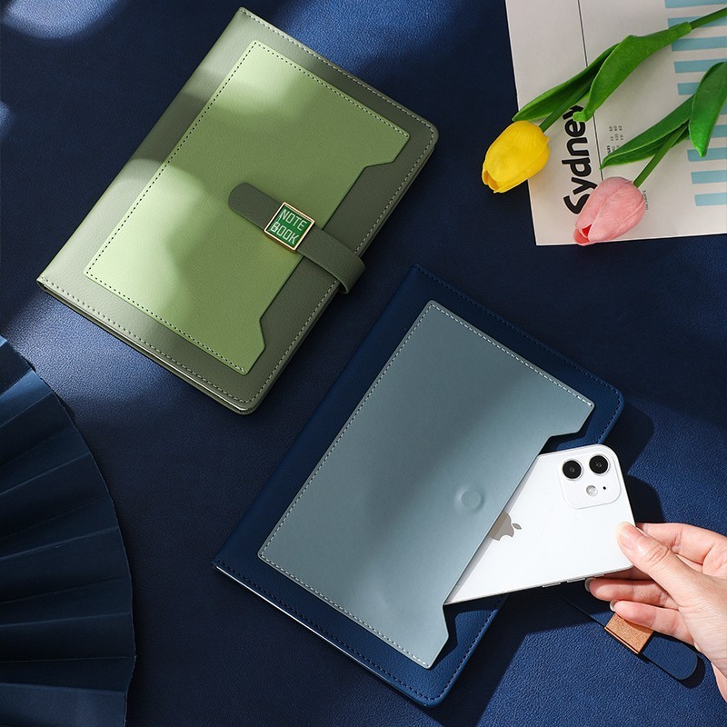 A5カラーブロックポケットノート、保温カップギフトセット、ビジネスオフィス記念品、会議用ノート、カスタムメイド|undefined